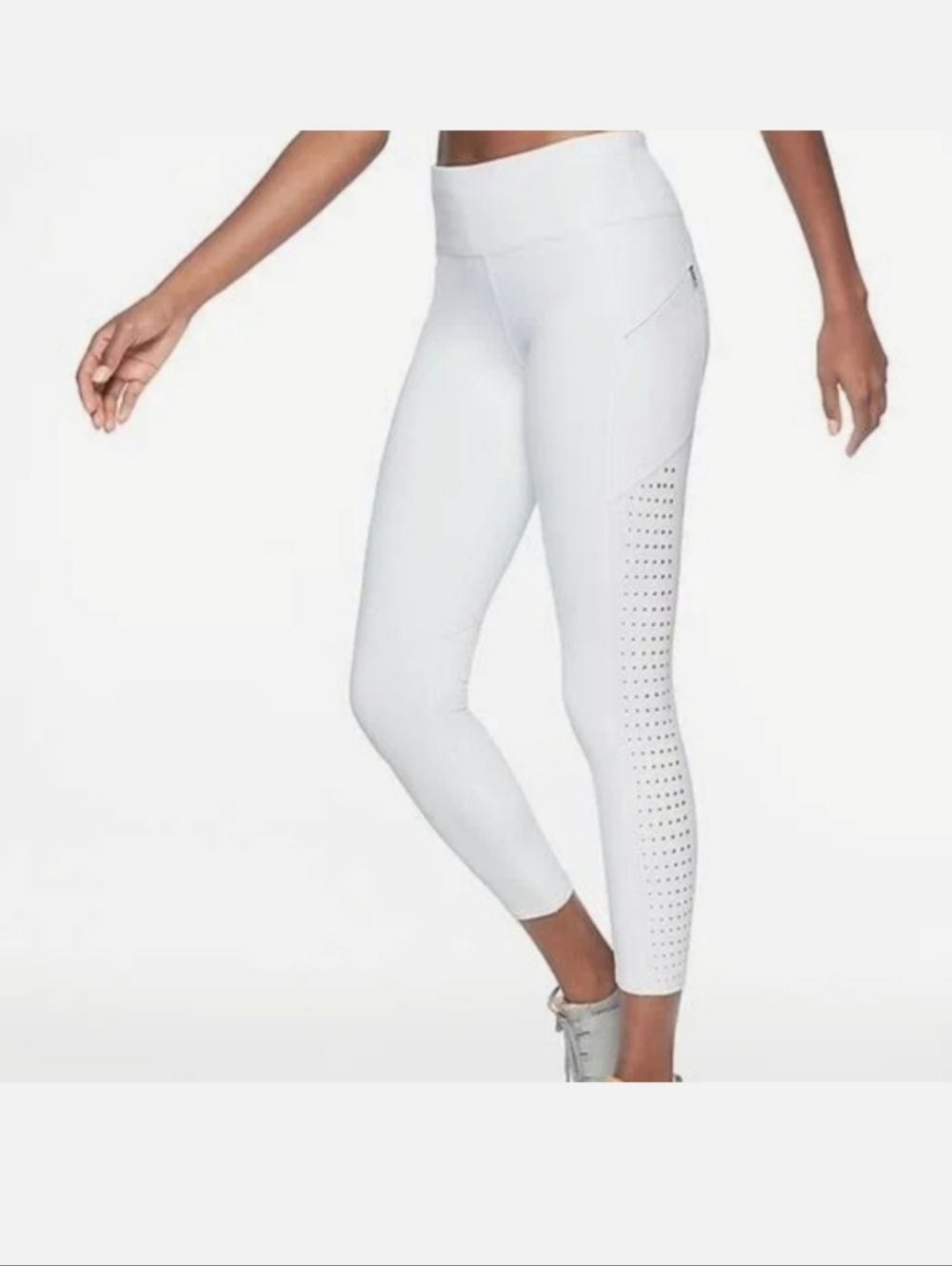 Athleta Contender Laser Cut 7/8 Tight, WHITE SIZE M #445901
